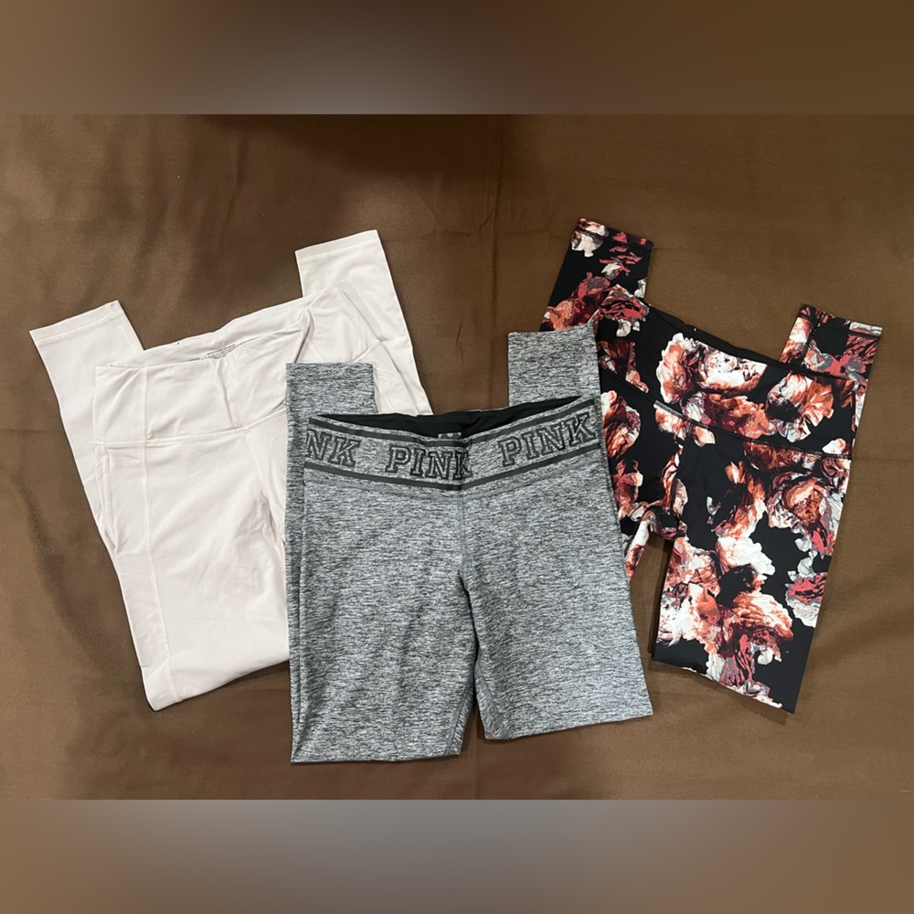 PINK Victoria's Secret sport leggings - Gray, Floral and light pink